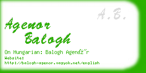 agenor balogh business card